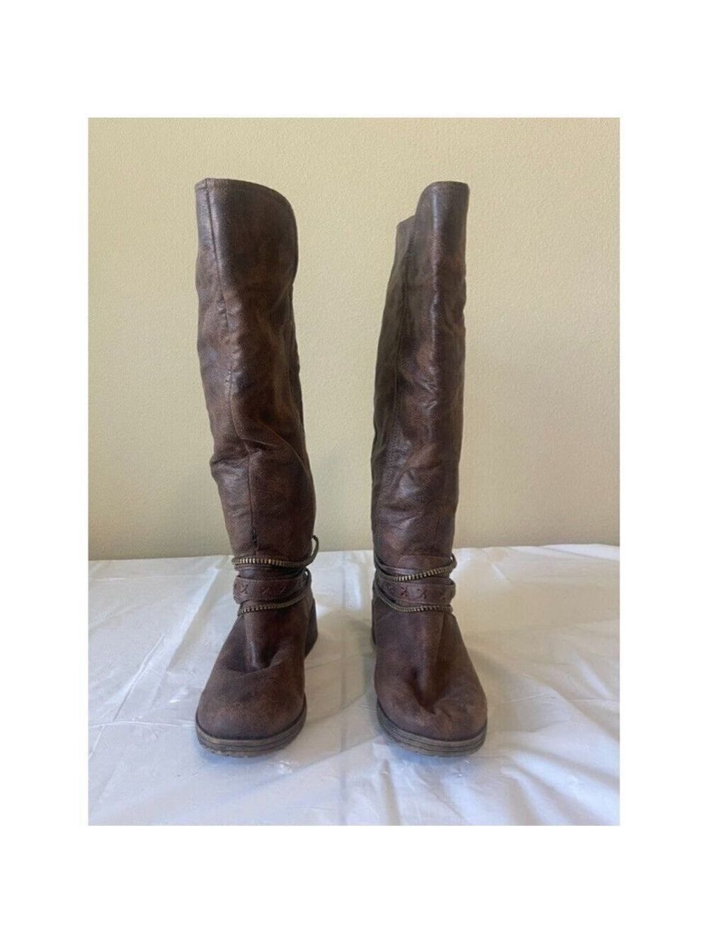 SO Women's Garland Knee-High Boots cognac Brown Long Boots Size 6